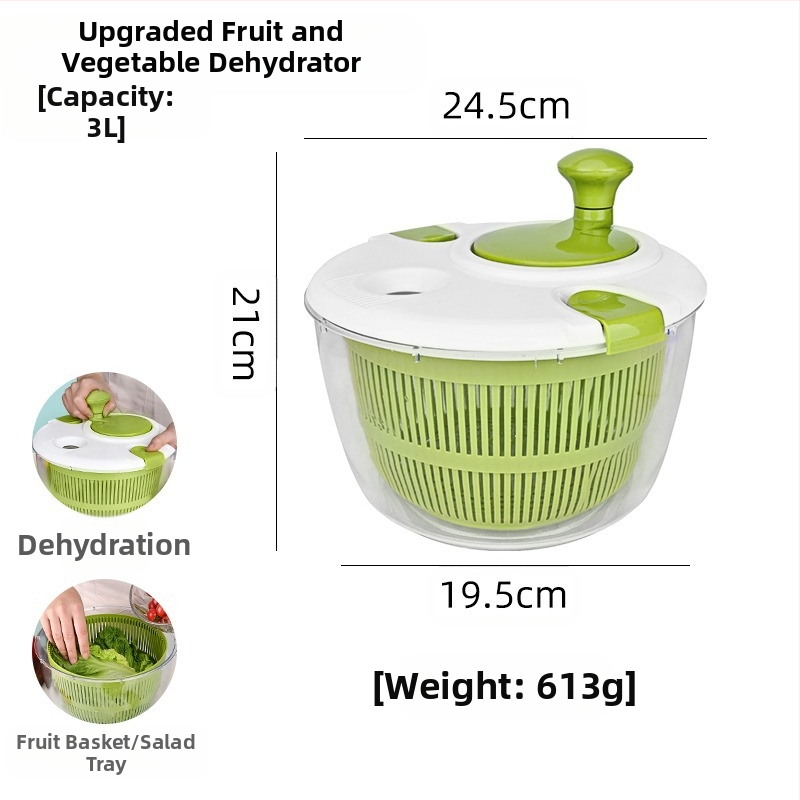 Ръчно устройство за измиване и отцеждане на зеленчуци и плодове с въртящ се кошник