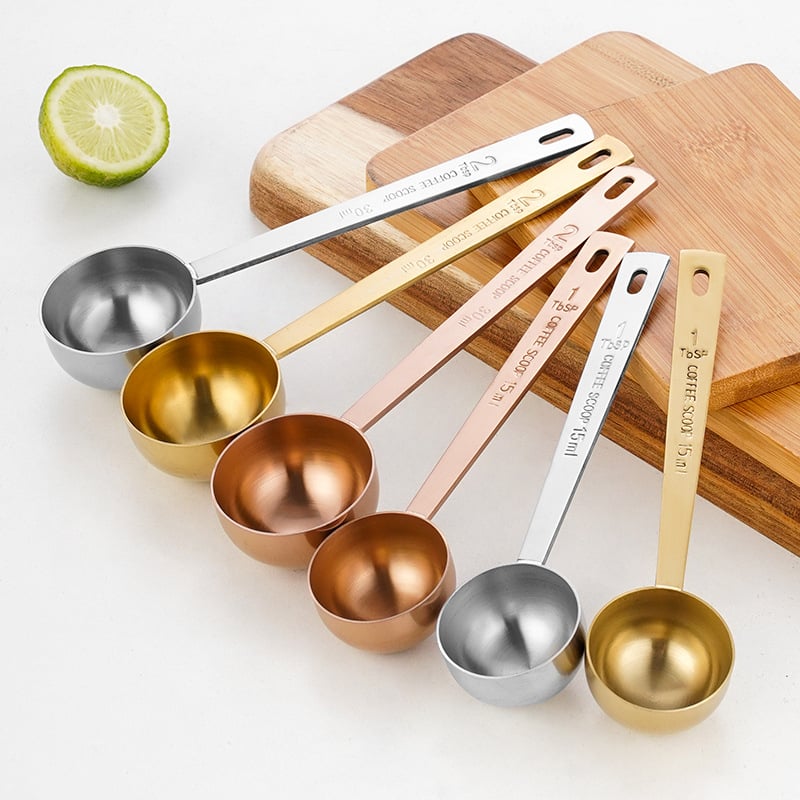 Chopsticks Комплект мерителни лъжици за печене, 30 ml и 15 ml, неръждаема стомана, дълга дръжка