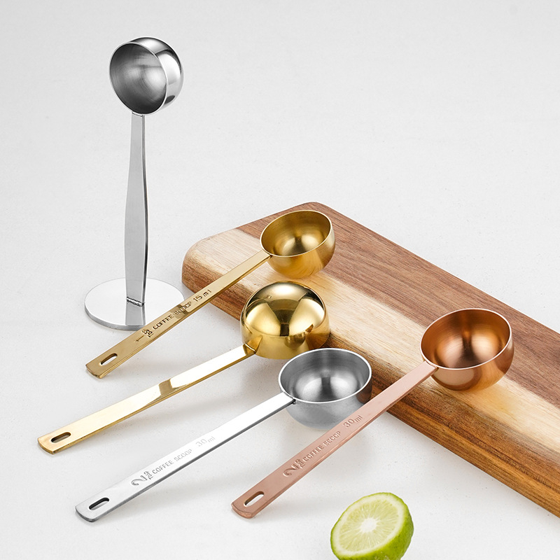 Chopsticks Комплект мерителни лъжици за печене, 30 ml и 15 ml, неръждаема стомана, дълга дръжка