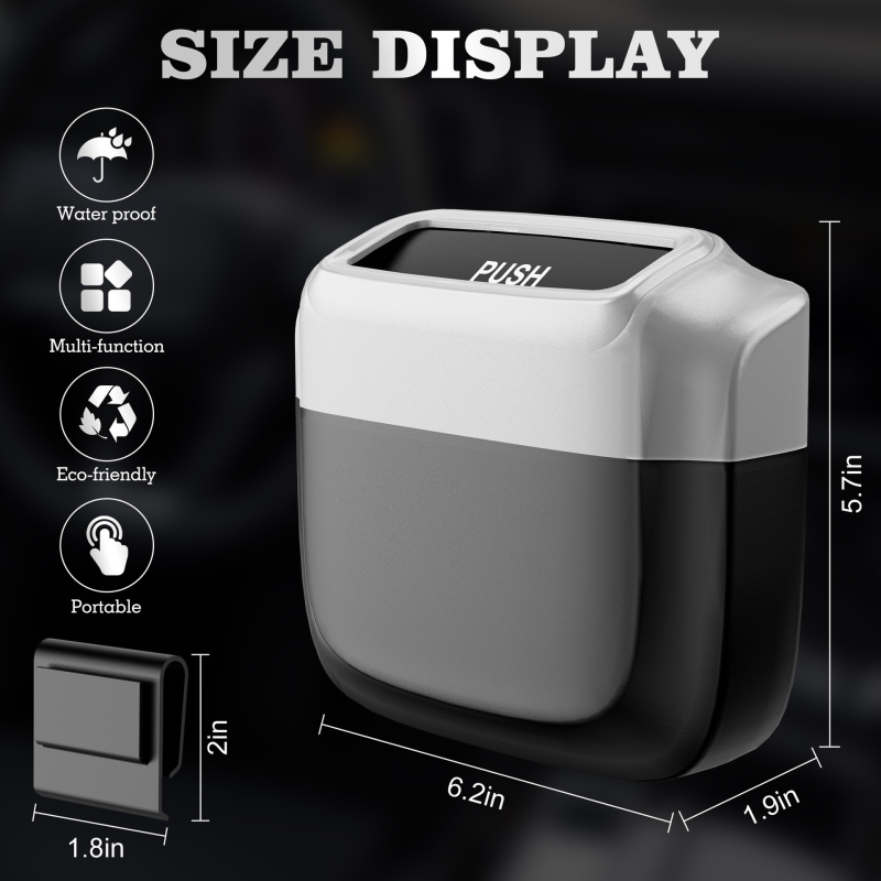 Coș de gunoi auto și cutie de depozitare, montaj agățător pe ușa mașinii, din plastic, universal pentru vehicule, cu posibilitate de imprimare a logo-ului