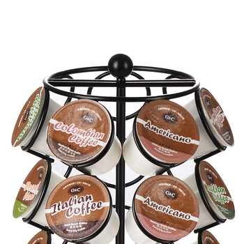 Canhong περιστρεφόμενη βάση καψουλών καφέ, από ανθρακούχο ατσάλι, χωρητικότητα 35 καψουλών, υψηλής ποιότητας, απλός σχεδιασμός