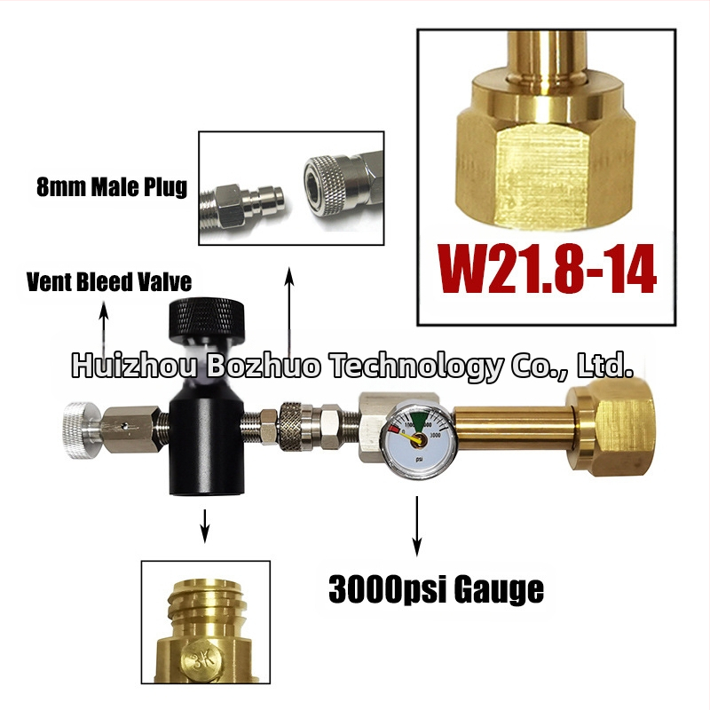 Sodastream CO2 адаптер с вътрешна резба — алуминиева сплав + мед, свързване на цилиндри