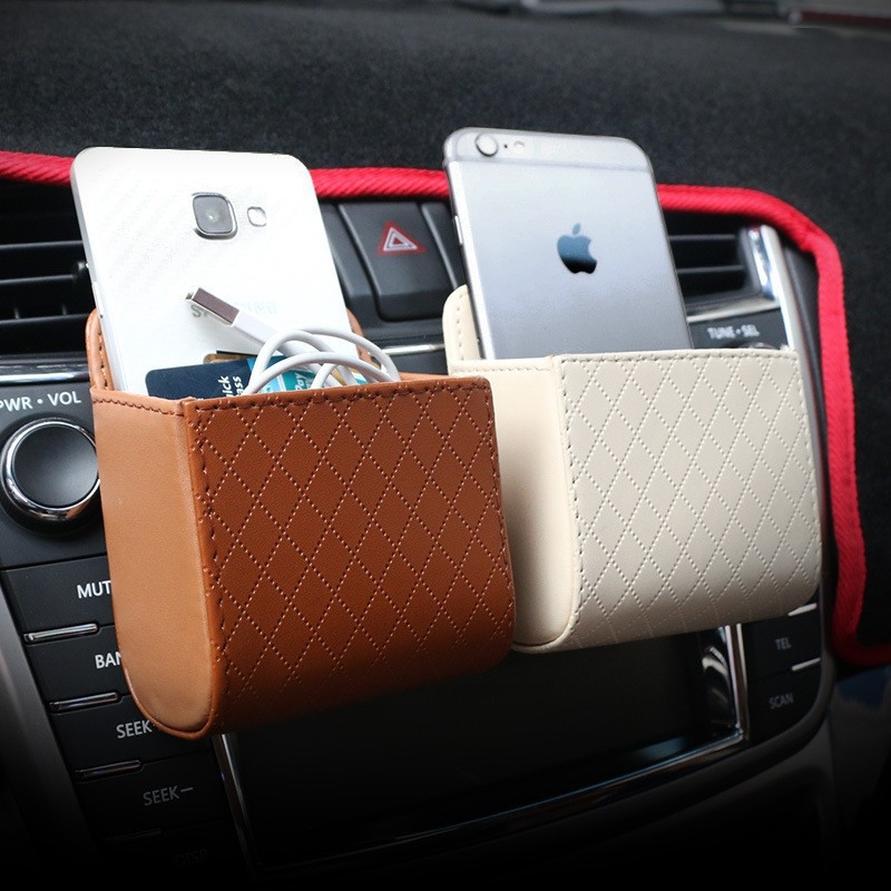 Автомобилна чанта за въздушен отвор – кожен закачен органайзер, водоустойчива и персонализируема, обем 4, универсална съвместимост