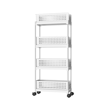 Εξαγόμενος ραφιέρα αποθήκευσης κουζίνας, 4 επιπέδων, επιδαπέδιος, πολυλειτουργικό ράφι για κουζίνα και μπάνιο