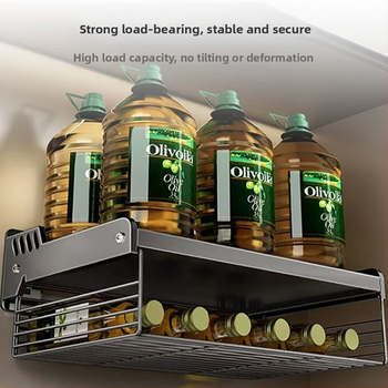 Sieninis mikrobangų orkaitės laikiklis – be gręžimo, iš anglies plieno, sieninis montavimas, šiuolaikiškas minimalistinis stilius