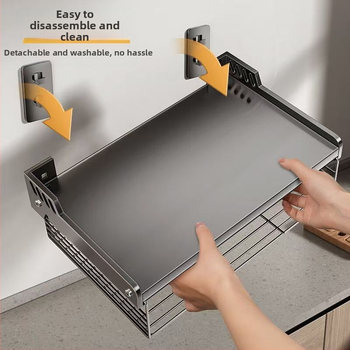 Sieninis mikrobangų orkaitės laikiklis – be gręžimo, iš anglies plieno, sieninis montavimas, šiuolaikiškas minimalistinis stilius