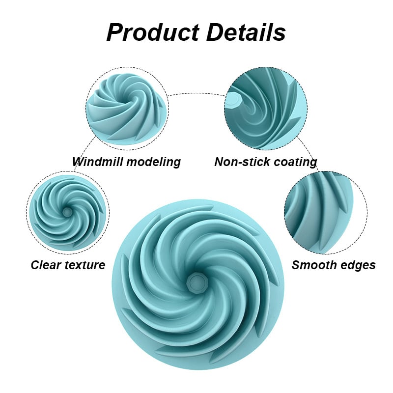 Silicijski kalup za tortu sa spiralnim uzorkom za pečenje DIY