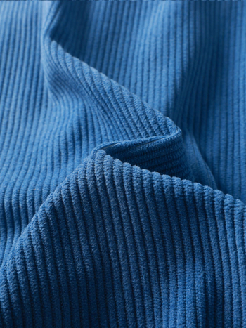 Corduroy jacket με φερμουάρ, μακριά μανίκια, lapel γιακά, χαλαρή γραμμή, πλαϊνές τσέπες