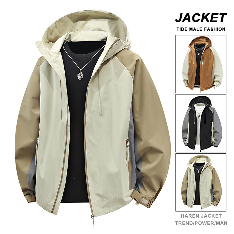 Jaka ar kapuci, brīva piegriezuma, ūdensnecaurlaidīga un vēja izturīga, poliesteres audums