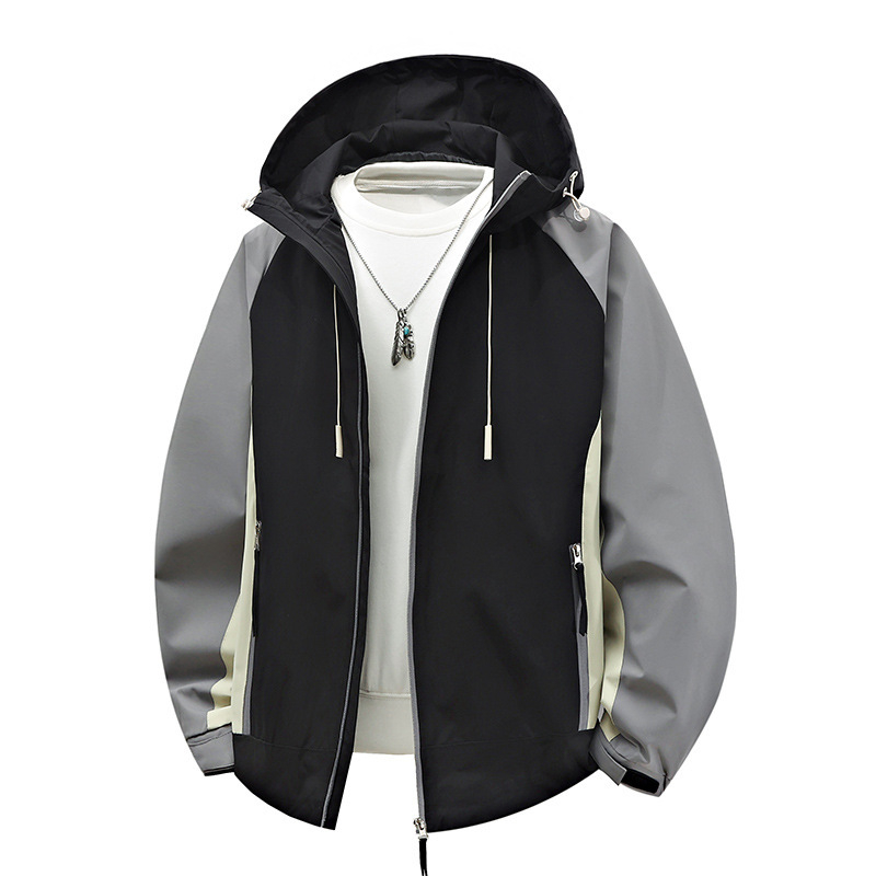 Jaka ar kapuci, brīva piegriezuma, ūdensnecaurlaidīga un vēja izturīga, poliesteres audums