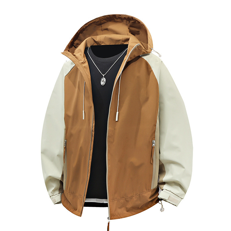 Jaka ar kapuci, brīva piegriezuma, ūdensnecaurlaidīga un vēja izturīga, poliesteres audums