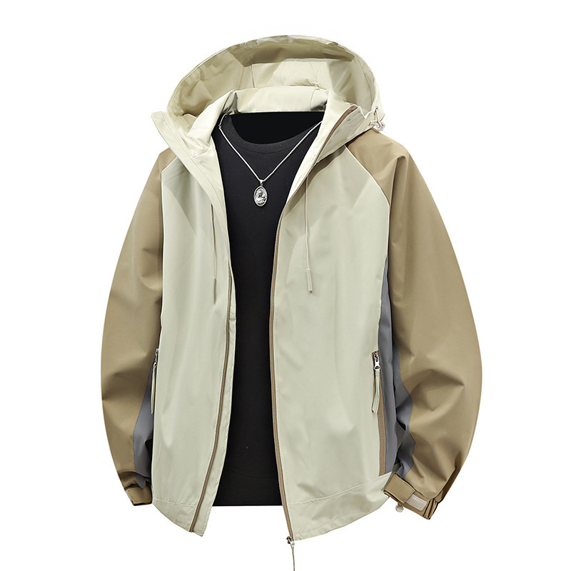 Jaka ar kapuci, brīva piegriezuma, ūdensnecaurlaidīga un vēja izturīga, poliesteres audums