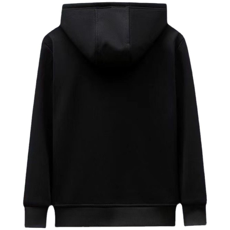 Geacă bărbați din fleece, cu glugă, fermoar, guler înalt, croială lejeră