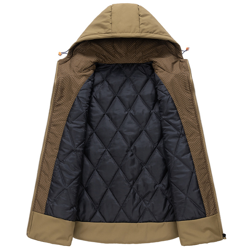 Vintažinė liemenė kardiganas su gobtuvu, laisvas kirpimas, stovėjimo apykaklė, užtrauktukas, stora poliesteris, 100% poliesteris