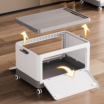 Παιδικό κουτί αποθήκευσης παιχνιδιών με αναδιπλούμενο χερούλι και τροχαλία, 18L, PP πλαστικό, μοντέλο 7238/7239