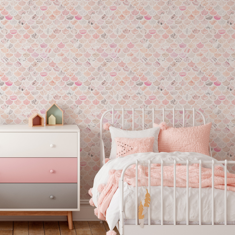 Lipnios PVC tapetai vaikų kambariui su matinės tekstūros paviršiumi — Hongli ženklas, modernus ir paprastas stilius