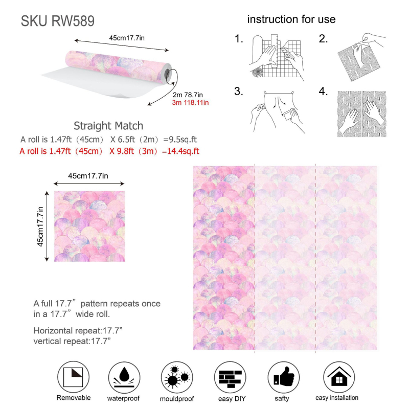 Lipnios PVC tapetai vaikų kambariui su matinės tekstūros paviršiumi — Hongli ženklas, modernus ir paprastas stilius