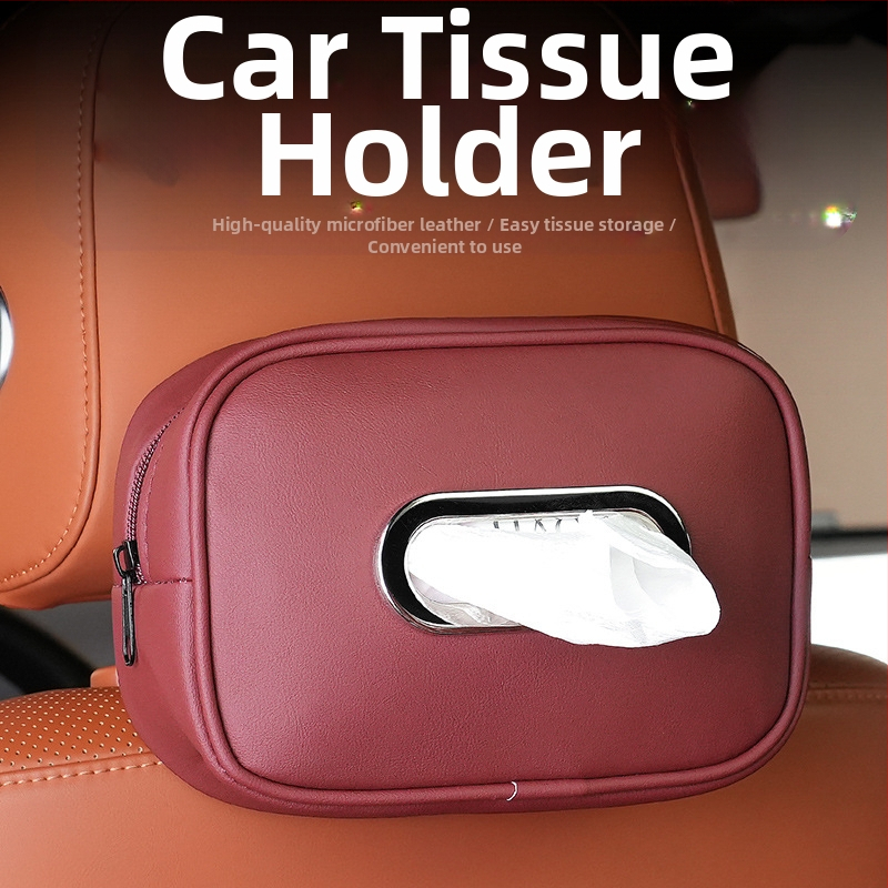 Δερμάτινο κουτί χαρτοπετσέτων αυτοκινήτου με ιμάντα, μάρκα Car Sail Family; κατάλληλο για υποβραχιόνιο και πίσω πάνελ καθίσματος; Διαθέσιμη εξατομίκευση