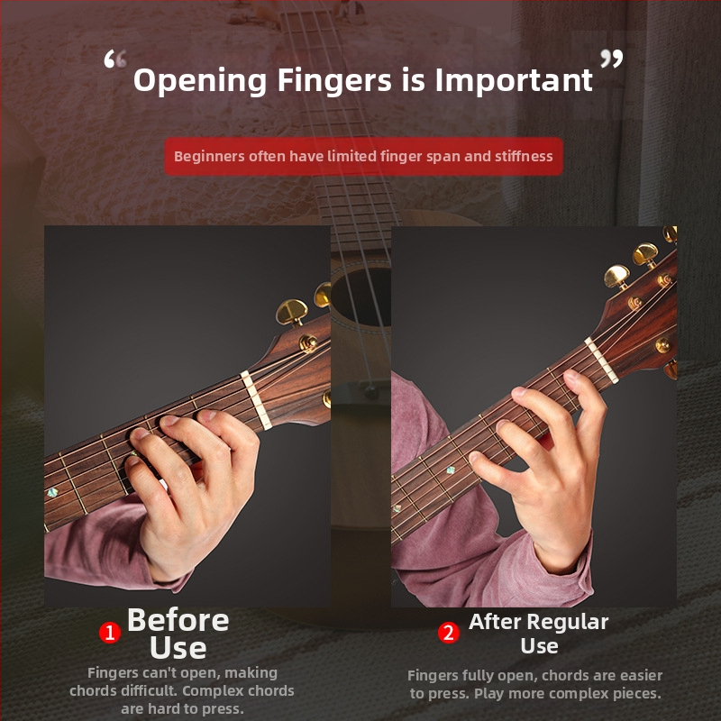 Разширител за пръсти за лява ръка — устройство за трениране на пръсти, PP материал, подходящ за китара и пиано