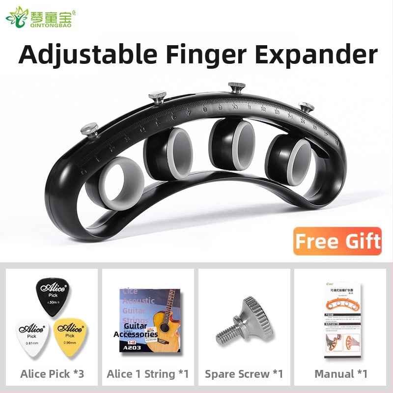 Разширител за пръсти за лява ръка — устройство за трениране на пръсти, PP материал, подходящ за китара и пиано