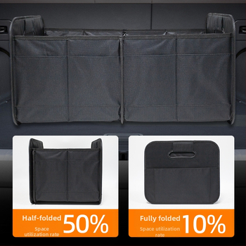 Кутия за багаж в багажника на автомобила, сгъваема, Oxford плат, водоустойчива, с дръжка, печат на лого