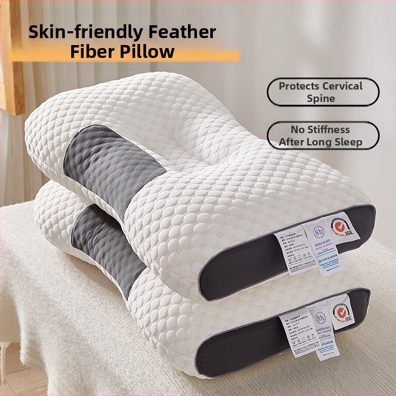 Spa masažo kaklo pagalvė, anti-deformacijai, kvėpuojanti antibakterinė uždanga, kvadratinė forma, plunksnų velūro užpildas