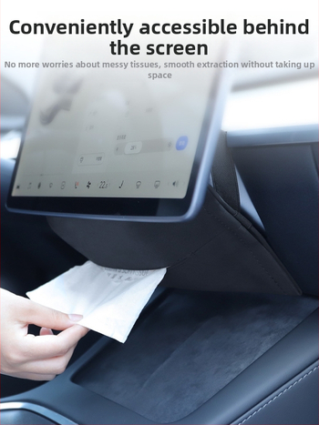 Θήκη χαρτοπετσετών αυτοκινήτου για Tesla Model Y3, plush υλικό, κρυφή κρεμάμενη εγκατάσταση