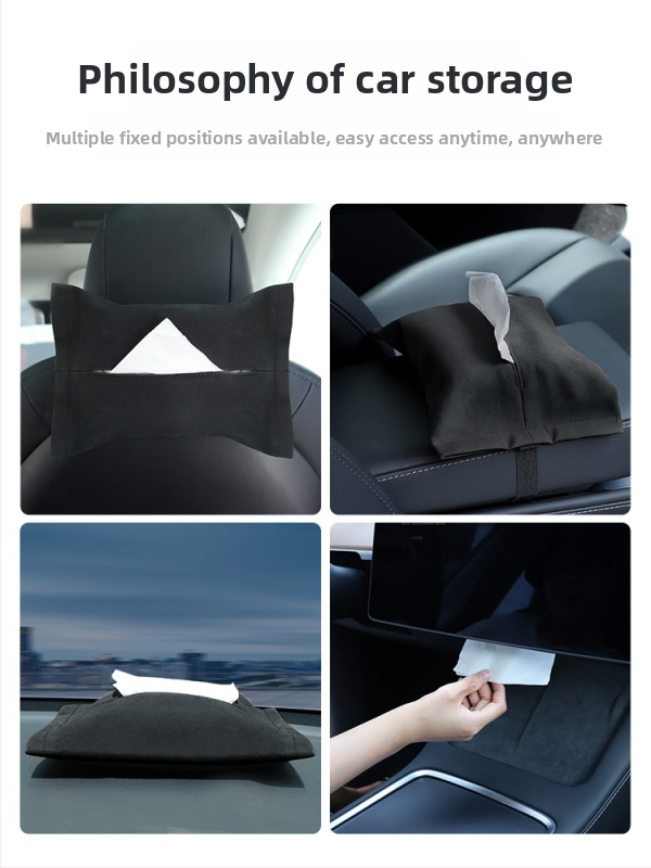 Tesla Model Y3 плюшен държач за кърпички за автомобил – скрит висящ монтаж