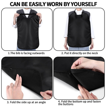 Водоустойчив биб за врата за възрастни – унисекс, с еластична лента за врата, полиестерна материя, еднотонен цвят, за събиране на хранителни отпадъци