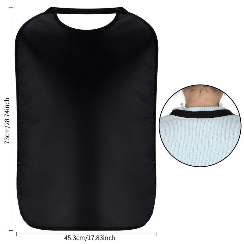 Водоустойчив биб за врата за възрастни – унисекс, с еластична лента за врата, полиестерна материя, еднотонен цвят, за събиране на хранителни отпадъци