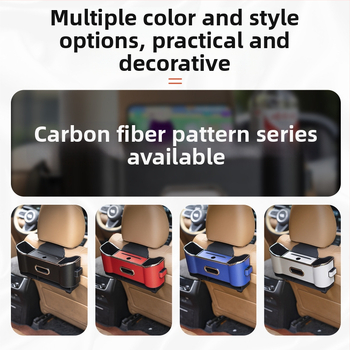 Δερμάτινος οργανωτής πίσω καθίσματος αυτοκινήτου με θήκη χαρτοπετσέτας και θήκη για ποτήρι, αδιάβροχο