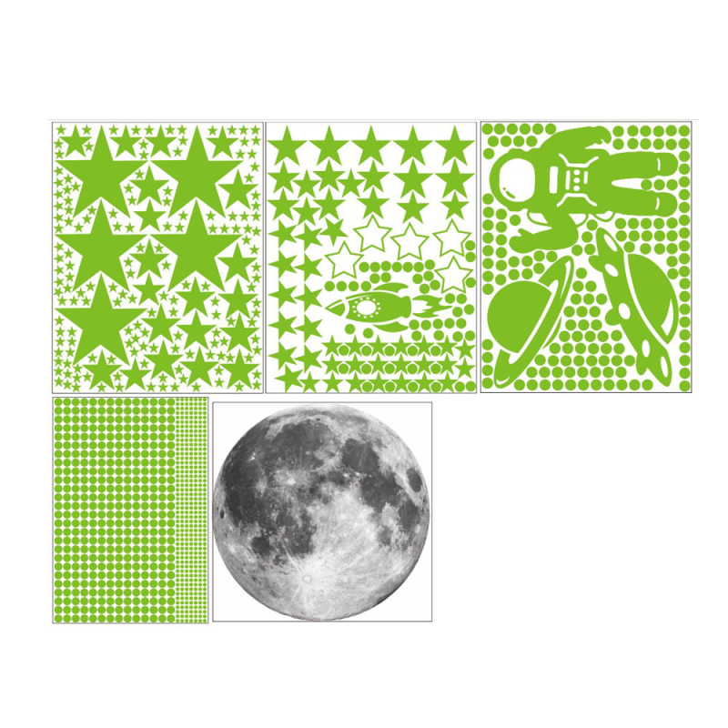 Fluorescentne zidne naljepnice – morski život: ribe i meduze, PVC, vodootporne, dekorativne, set od 3 komada