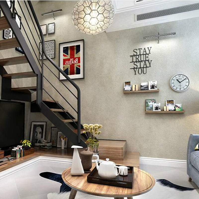 PVC tapetai su cemento tekstūra, trijų sluoksnių konstrukcija, ekologiški, modernus minimalistinis sienų dekoras