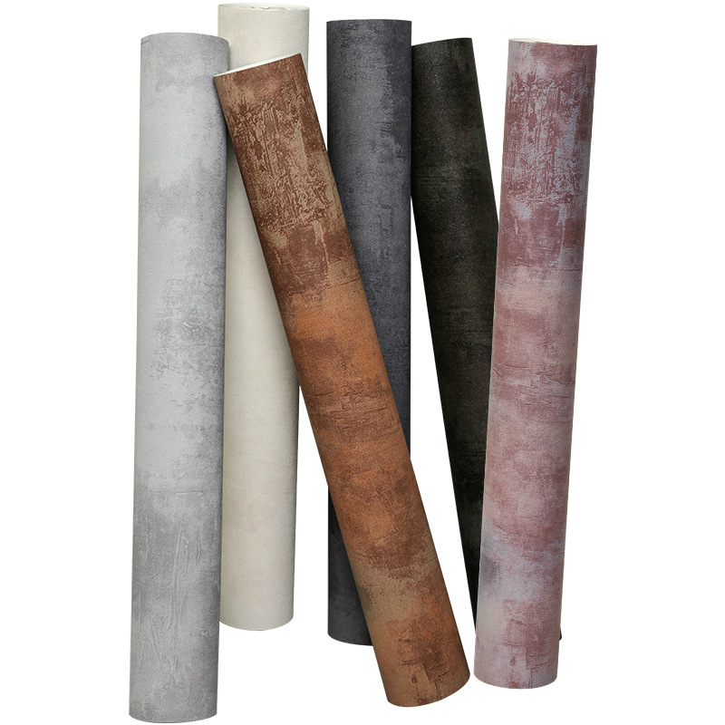 PVC tapetai su cemento tekstūra, trijų sluoksnių konstrukcija, ekologiški, modernus minimalistinis sienų dekoras