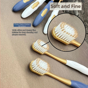 Rankinis dantų šepetėlis, 6 vnt rinkinys, plati galva, minkštos šerelės, gilus valymas