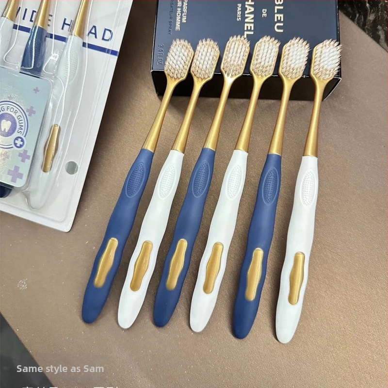 Ръчна четка за зъби, 6-опаковка, широка глава, меки влакна, дълбоко почистване