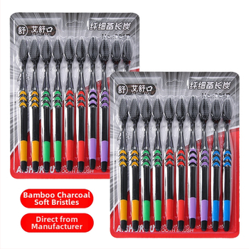 Ai Shukou suaugusiųjų dantų šepetėlis su bambuko aktyvios anglies ir minkštomis šerelėmis, modelis 301B