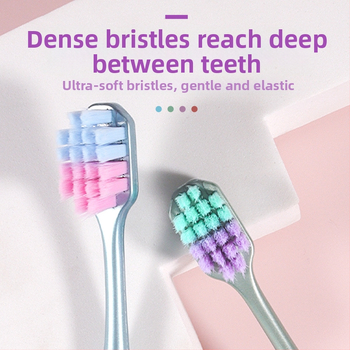 Love Teeth Macaron dantų šepetėlis – platus galvutė, minkšti šereliai, rankinis šepetėlis suaugusiems (Modelis 808)