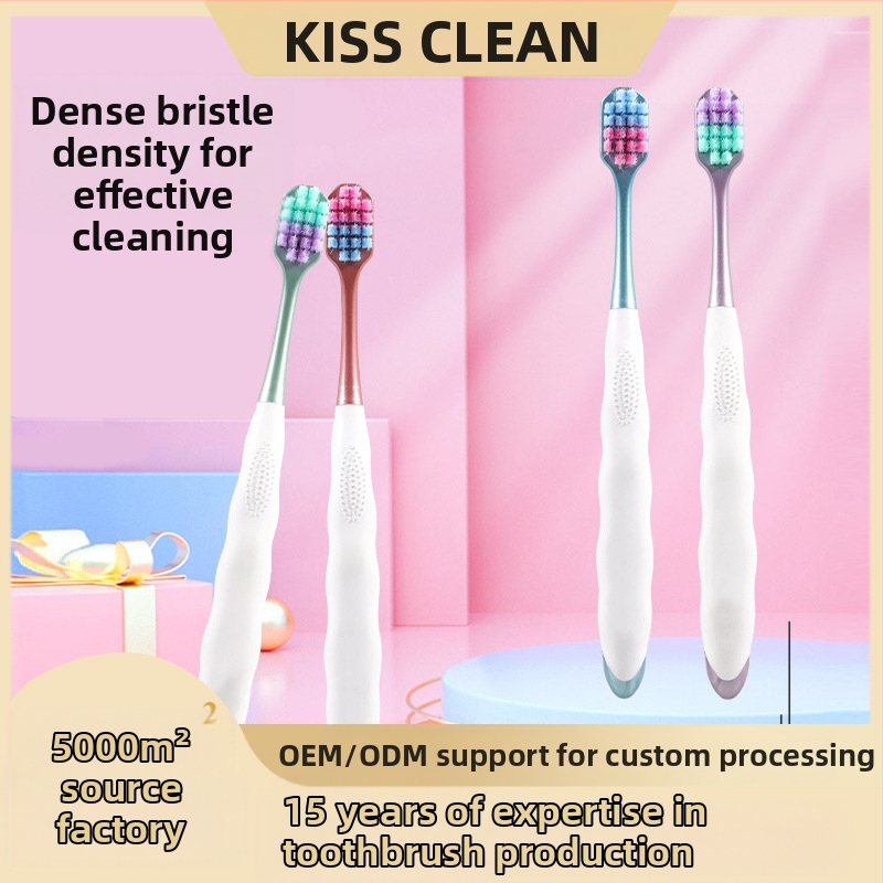 Love Teeth Macaron dantų šepetėlis – platus galvutė, minkšti šereliai, rankinis šepetėlis suaugusiems (Modelis 808)