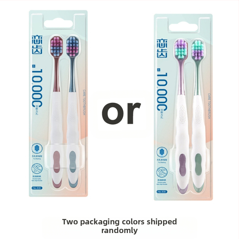 Love Teeth Macaron dantų šepetėlis – platus galvutė, minkšti šereliai, rankinis šepetėlis suaugusiems (Modelis 808)