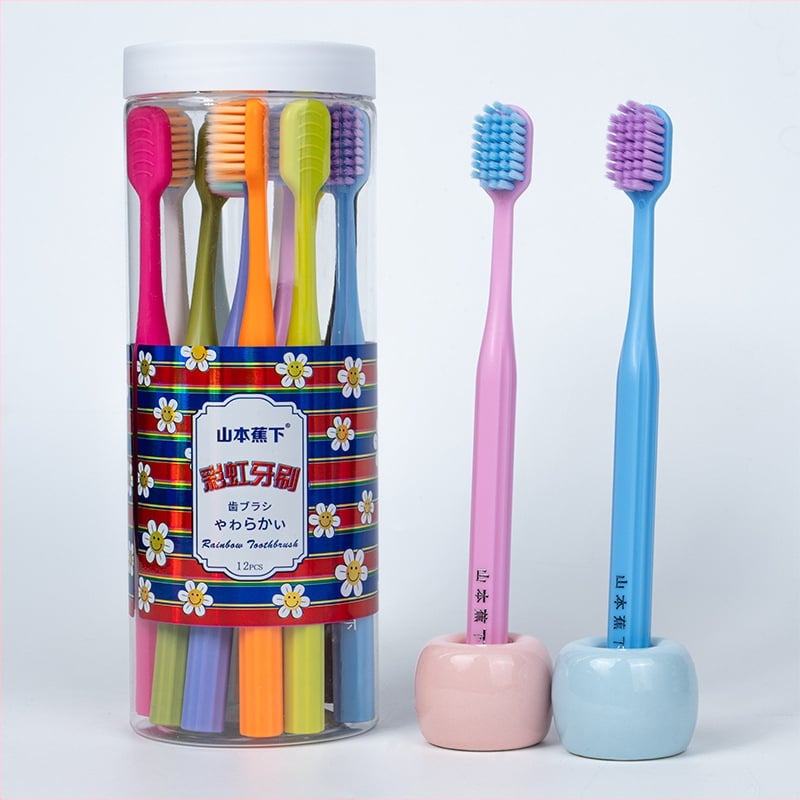 Rankinis dantų šepetėlis su minkštais šereliais, 12 vnt./barrel, 80 barelių dėžutėje, universalus naudojimas