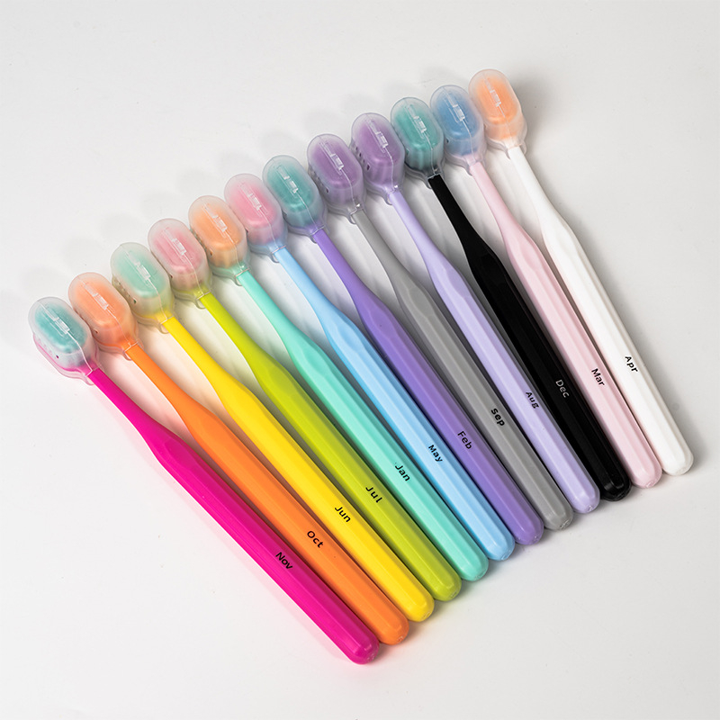 Rankinis dantų šepetėlis su minkštais šereliais, 12 vnt./barrel, 80 barelių dėžutėje, universalus naudojimas