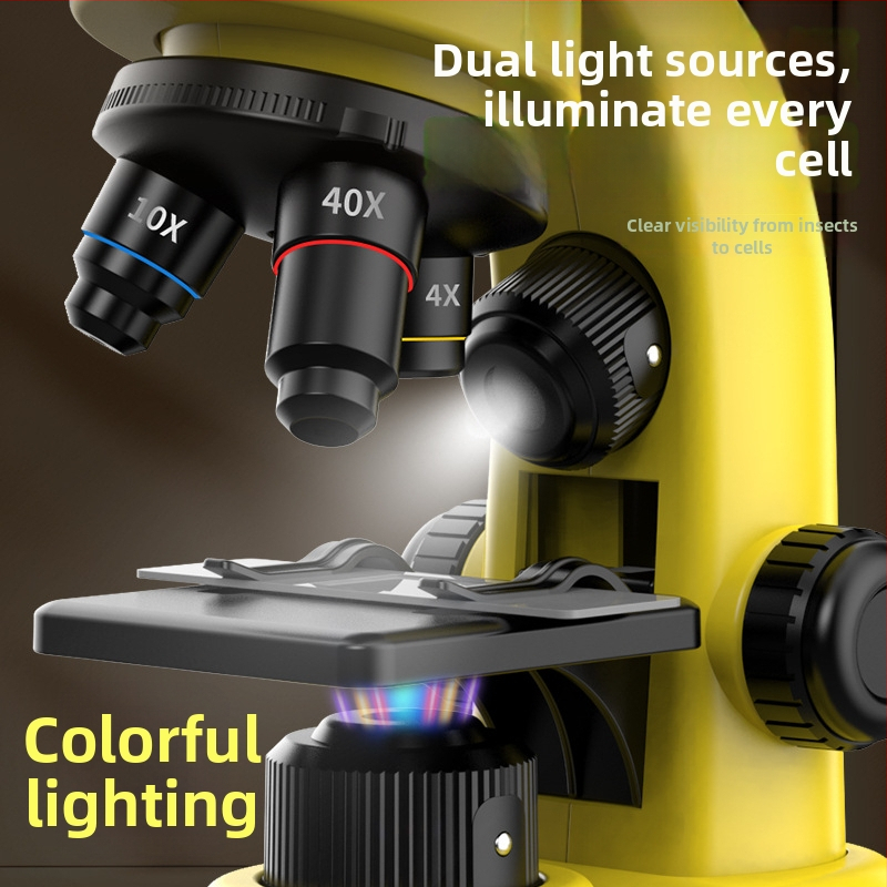 Детски микроскоп – ABS пластмасов образователен прибор за деца на възраст 7-14 години, 3C сертифициран, марка Micro Vision