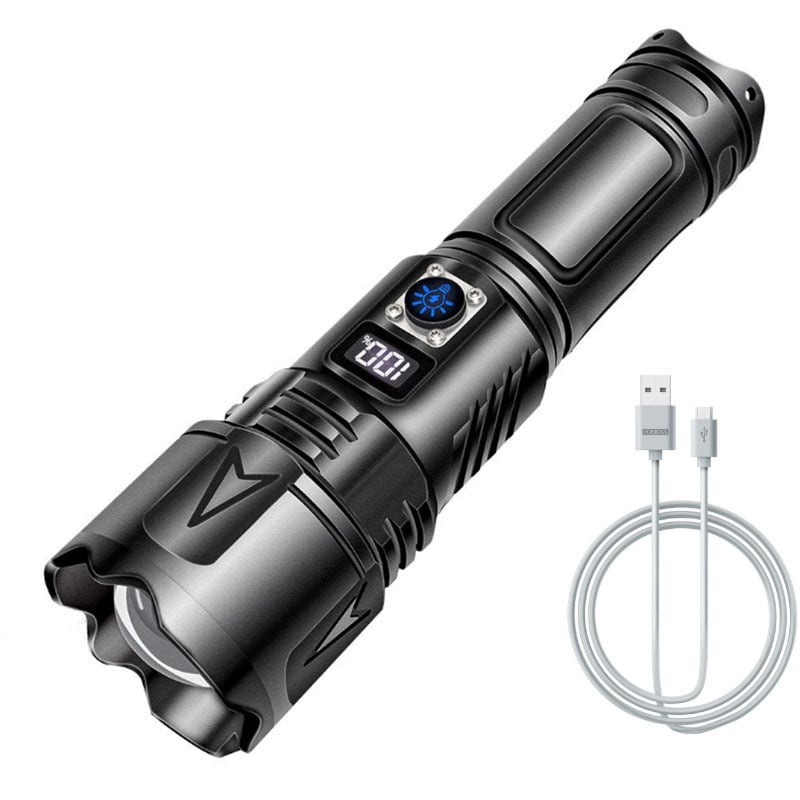 Лазерен фенер за къмпинг, презареждаем, 30W, 7200mAh, алуминиев корпус, оптично увеличение