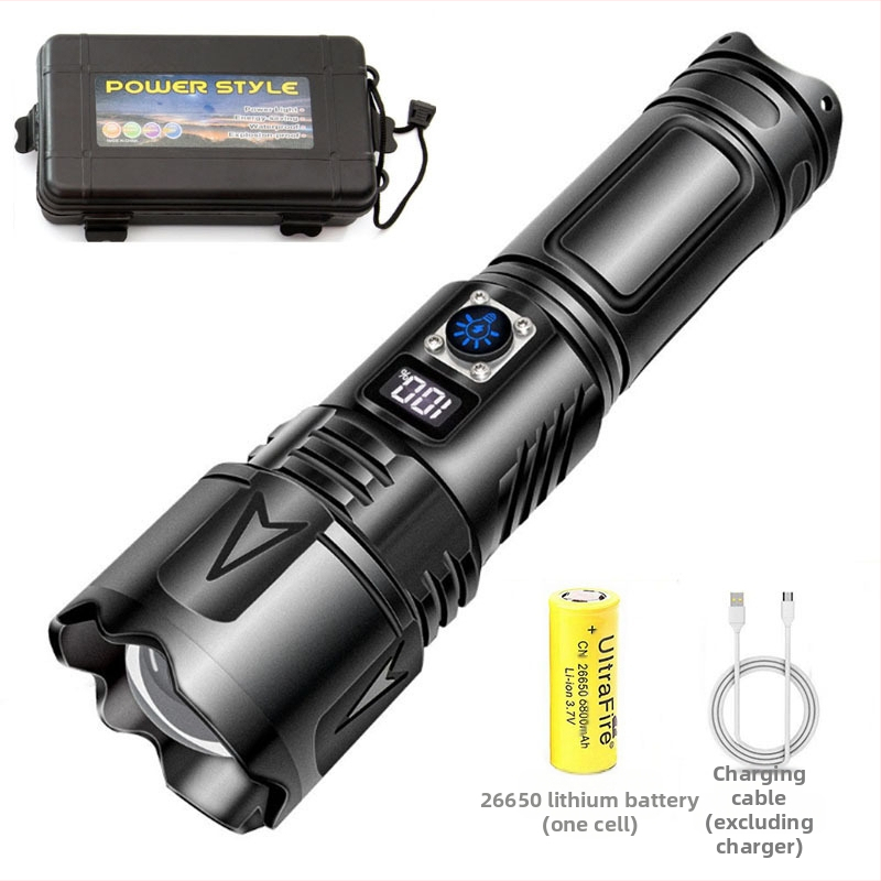 Лазерен фенер за къмпинг, презареждаем, 30W, 7200mAh, алуминиев корпус, оптично увеличение