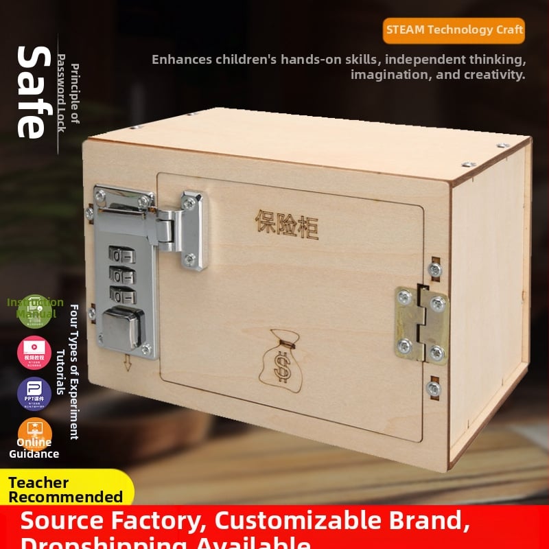 DIY Mehāniskais paroles seifs komplekts – Fizikas STEM izglītības rotaļlieta 7–14 gadu vecumam, elektriska un daudzfunkcionāla