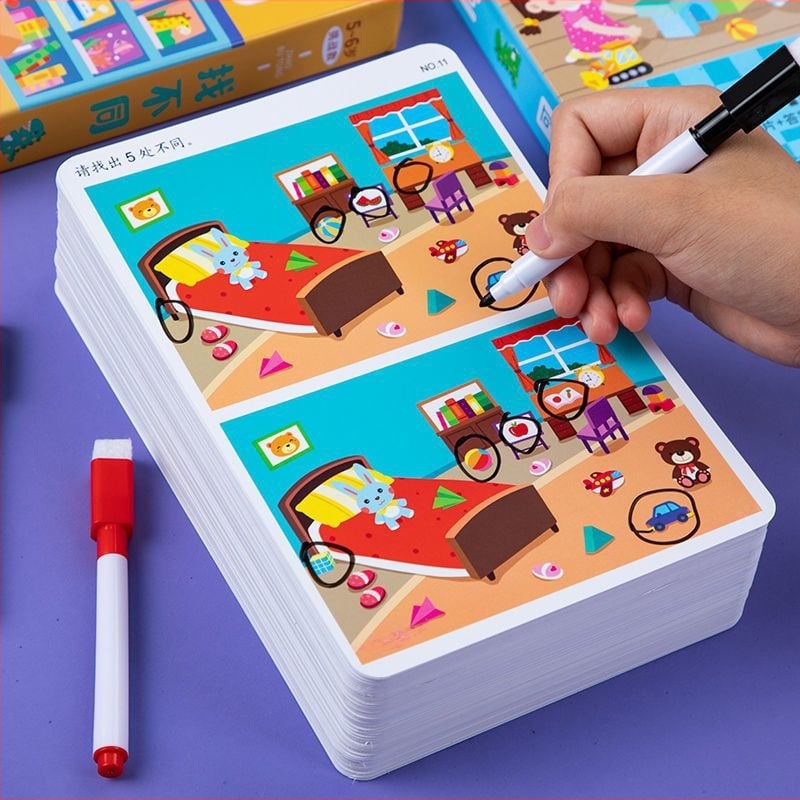 Fill art Atšķirību meklēšana: acu spēju un koncentrācijas trenēšana bērniem 6–12 gadiem, cieta vāka