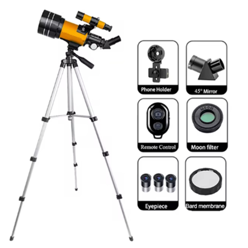 Astronominis teleskopas žvaigždėms stebėti – didelės galios optika, HD aiškumas, modelis 30070, prekinis ženklas Stargazing person