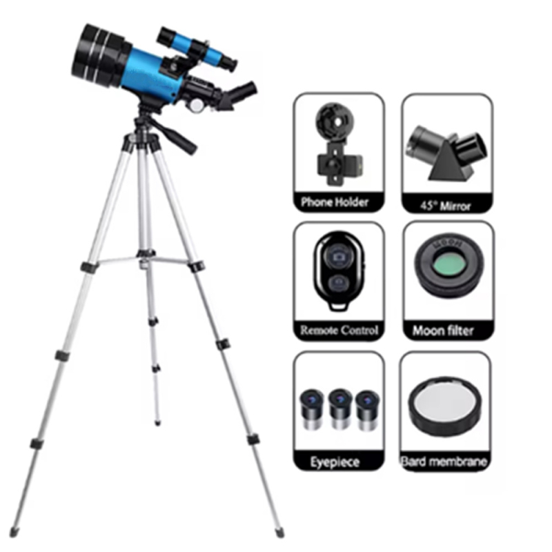 Astronominis teleskopas žvaigždėms stebėti – didelės galios optika, HD aiškumas, modelis 30070, prekinis ženklas Stargazing person