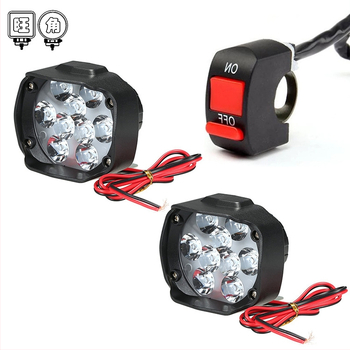 WJ LED εξωτερικό φανάρι αυτοκινήτου και μοτοσικλέτας με διακόπτη, 9 LED λωρίδες, φως καθρέπτη, 12V